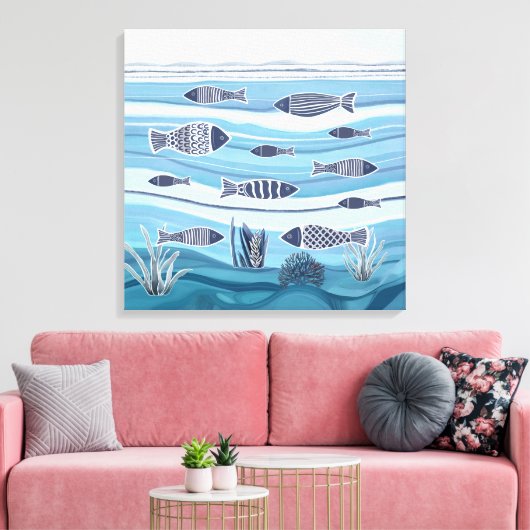 Afdrukken van kustviscanvas (Insitu (Woonkamer))