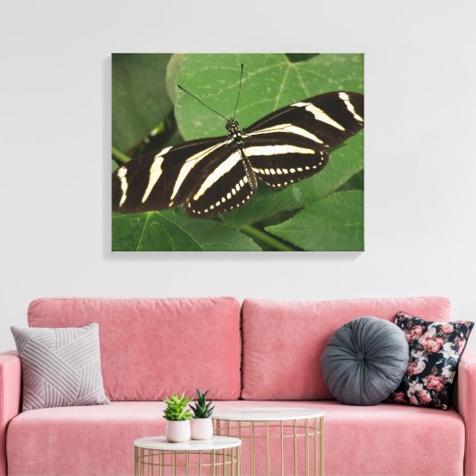 Afdrukken van langwerpige Butterfly-canvas (Insitu (Woonkamer))