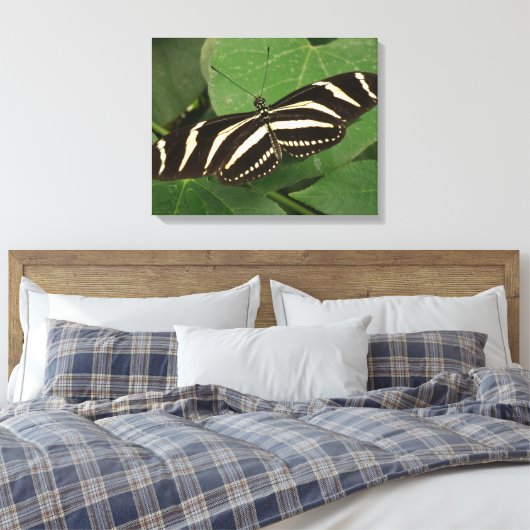 Afdrukken van langwerpige Butterfly-canvas (Insitu (Slaapkamer))