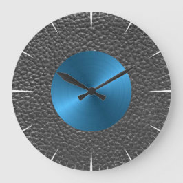 Afdrukken van leder en blauw staal grote klok