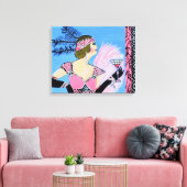 Afdrukken van legant Lady2-canvas (Insitu (Woonkamer))