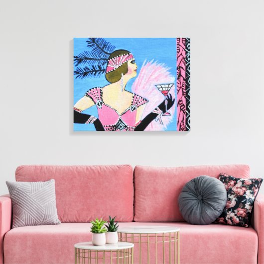 Afdrukken van legant Lady2-canvas (Insitu (Woonkamer))