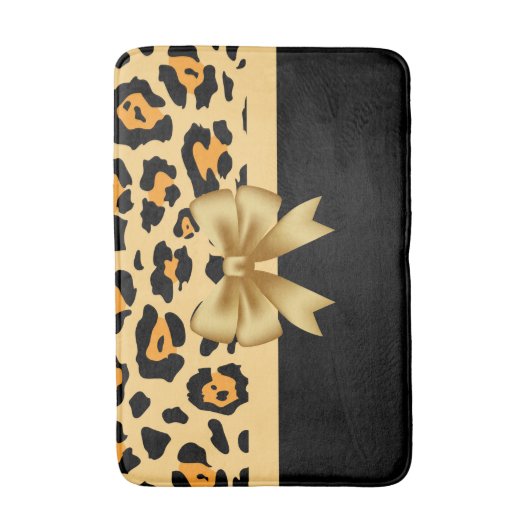 Afdrukken van lint en luipaard badmat (Voorkant Verticaal)