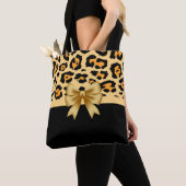 Afdrukken van lint en luipaard tote bag (Dichtbij)