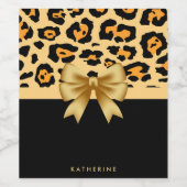 Afdrukken van lint en luipaard wijn etiket (Enkel label)