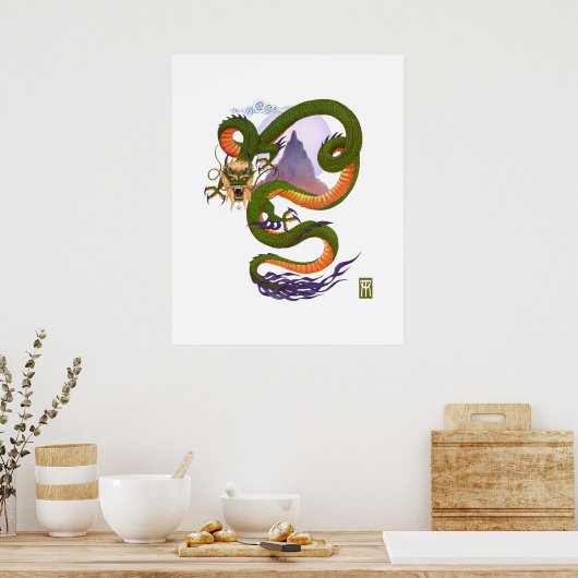 Afdrukken van lunar Dragon Poster (Keuken)