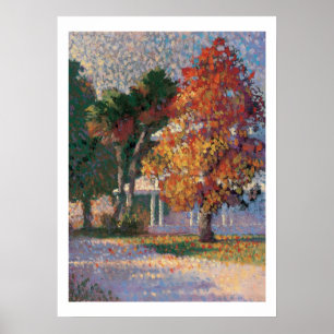 Afdrukken van mantel- en palmbomen poster