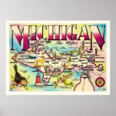 Afdrukken van Michigan's Upper Peninsula Poster (Voorkant)
