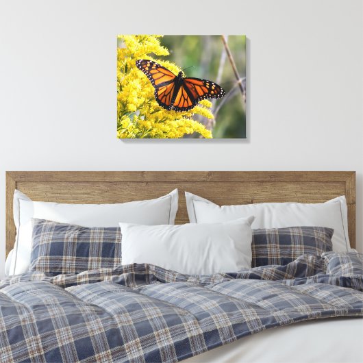 Afdrukken van monoarch Butterfly Canvas (Insitu (Slaapkamer))