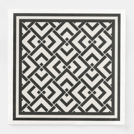 Afdrukken van monochrome kunstdeco servet (Voorkant)