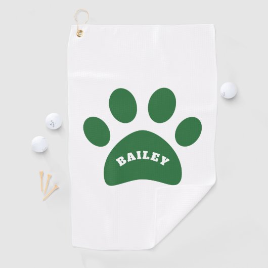 Afdrukken van Monogram Cute Paw Golfhanddoek (Insitu)