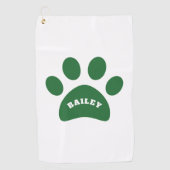 Afdrukken van Monogram Cute Paw Golfhanddoek (Voorkant)
