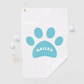 Afdrukken van Monogram Cute Paw Golfhanddoek (Insitu)