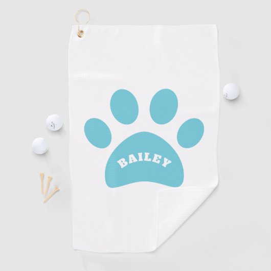 Afdrukken van Monogram Cute Paw Golfhanddoek (Insitu)