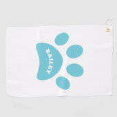 Afdrukken van Monogram Cute Paw Golfhanddoek (Horizontaal)