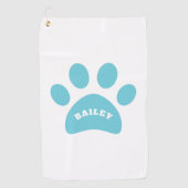Afdrukken van Monogram Cute Paw Golfhanddoek (Voorkant)