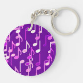 Afdrukken van muzieknoten - paars, meervoudig sleutelhanger (Achterkant)