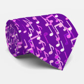 Afdrukken van muzieknoten - paars, meervoudig stropdas (Opgerold)