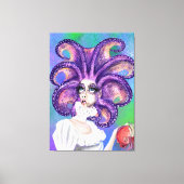 Afdrukken van octopus Woman en Goldfish Canvas - s (Voorkant)