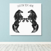 Afdrukken van onbewerkte zwarte wilde paarden - Jo (Insitu (Houten vloer))