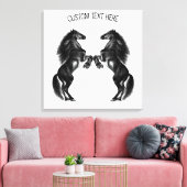 Afdrukken van onbewerkte zwarte wilde paarden - Jo (Insitu (Woonkamer))