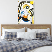 Afdrukken van ononderbroken Lady Stretched Canvas (Insitu (Slaapkamer))