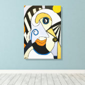 Afdrukken van ononderbroken Lady Stretched Canvas (Insitu (Houten vloer))