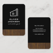 Afdrukken van onroerend goed / houten trommel visitekaartje (Voorkant / Achterkant)