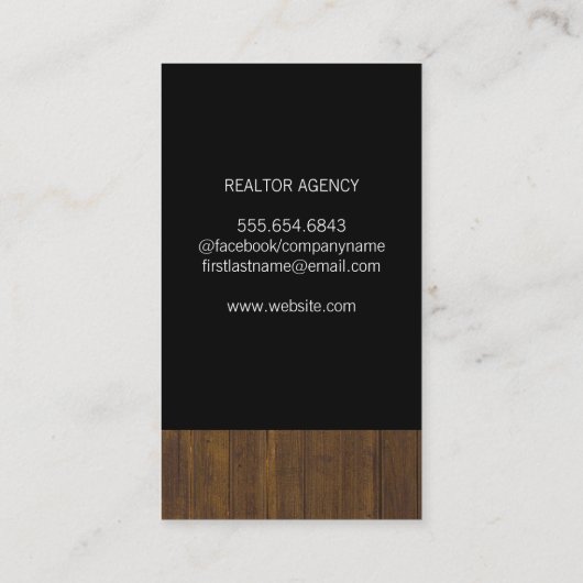 Afdrukken van onroerend goed / houten trommel visitekaartje (Achterkant)