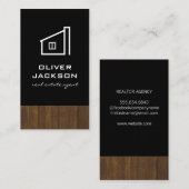 Afdrukken van onroerend goed / houten trommel visitekaartje (Voorkant / Achterkant)