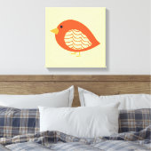 Afdrukken van oranje ruw vogelschilderij (Insitu (Slaapkamer))