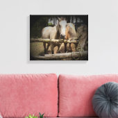 Afdrukken van Paard 1 verdraaid Canvas (Insitu (Woonkamer))