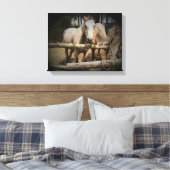 Afdrukken van Paard 1 verdraaid Canvas (Insitu (Slaapkamer))