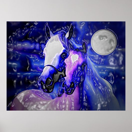 Afdrukken van paarden en nachtelijke Posters - Kun (Voorkant)