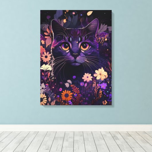 Afdrukken van Paarse flessendoek voor kattenbroodj (Insitu (Houten vloer))