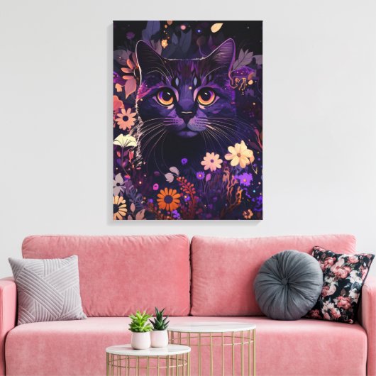 Afdrukken van Paarse flessendoek voor kattenbroodj (Insitu (Woonkamer))