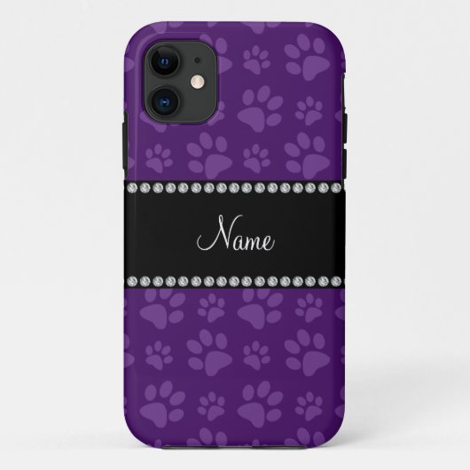 Afdrukken van paarse hondenpoten Case-Mate iPhone case (Achterkant)