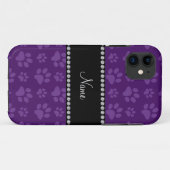 Afdrukken van paarse hondenpoten Case-Mate iPhone case (Achterkant (horizontaal))