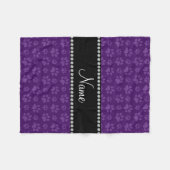 Afdrukken van paarse hondenpoten fleece deken (Voorkant (Horizontaal))