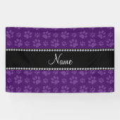 Afdrukken van paarse hondenpoten spandoek (Horizontaal)