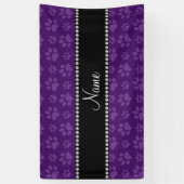 Afdrukken van paarse hondenpoten spandoek (Verticaal)