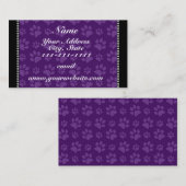 Afdrukken van paarse hondenpoten visitekaartje (Voorkant / Achterkant)