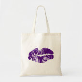 Afdrukken van Paarse lips Tote Bag (Voorkant)