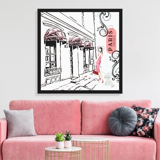 Afdrukken van Parijs en Mode Stretched Canvas (Insitu (Woonkamer))