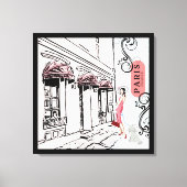 Afdrukken van Parijs en Mode Stretched Canvas (Voorkant)