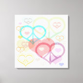 Afdrukken van pasta's, Peace & Love Canvas (Voorkant)
