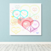 Afdrukken van pasta's, Peace & Love Canvas (Insitu (Houten vloer))