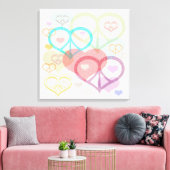 Afdrukken van pasta's, Peace & Love Canvas (Insitu (Woonkamer))