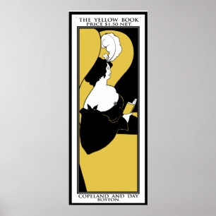 Afdrukken van poster: Aubrey Beardsley "The Yellow Poster