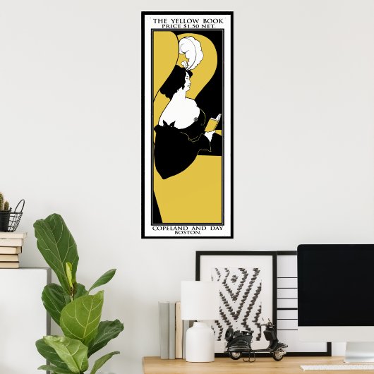 Afdrukken van poster: Aubrey Beardsley "The Yellow Poster (Thuiskantoor)